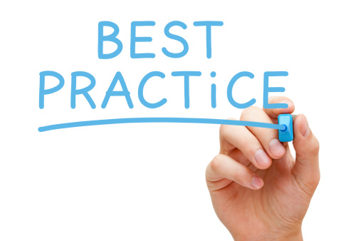 Person writing about best practices