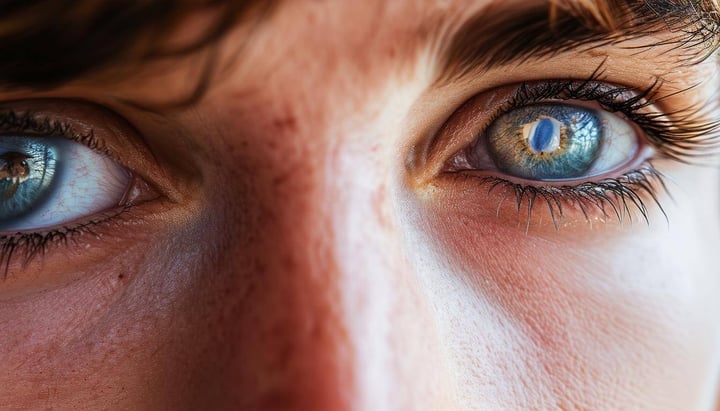 a close up of a persons eyes