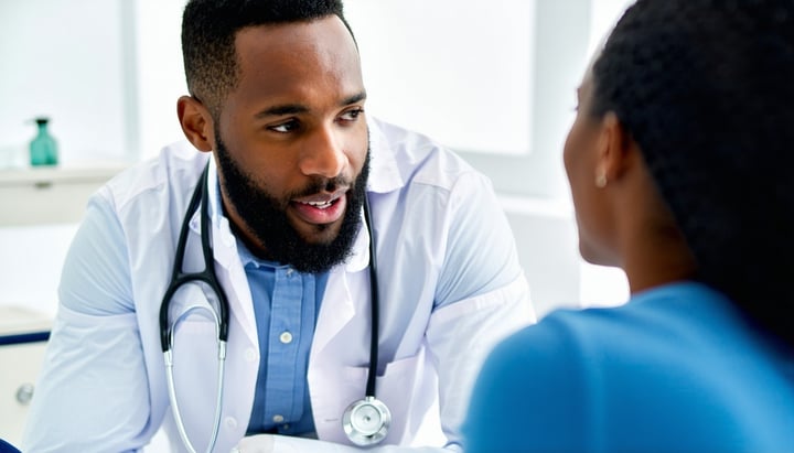 a doctor talking to a patient