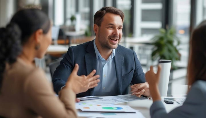 insurance broker connecting with clients