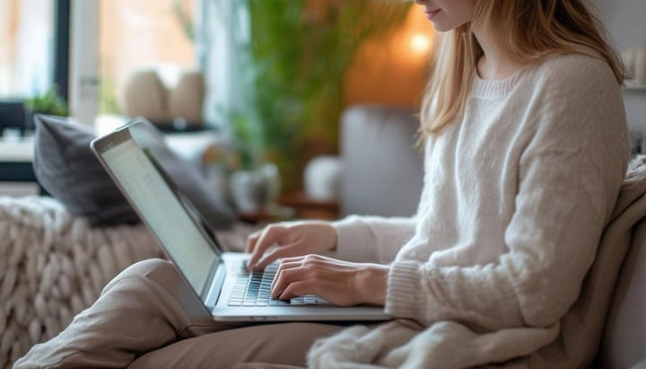 person browsing for services on their laptop in a home setting-2-1