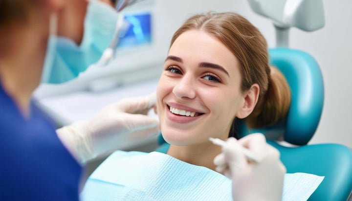 smiling person in a dental appointment-1