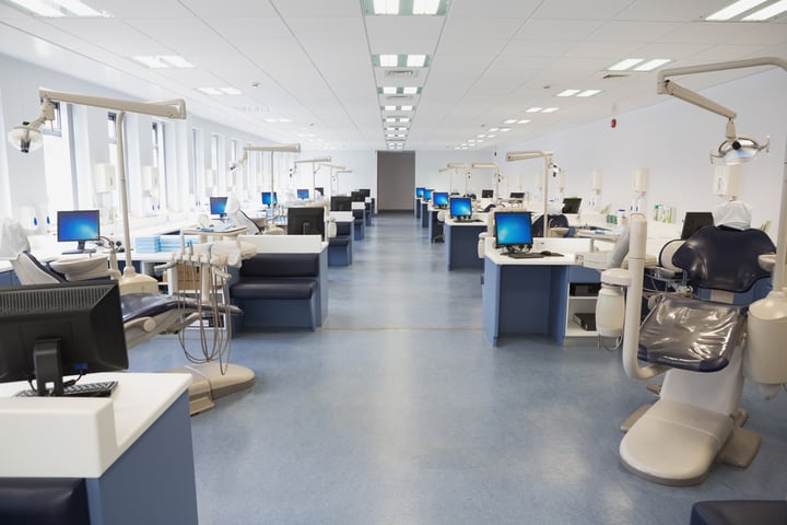 Empty dental clinic with many stations in dental hospital-1