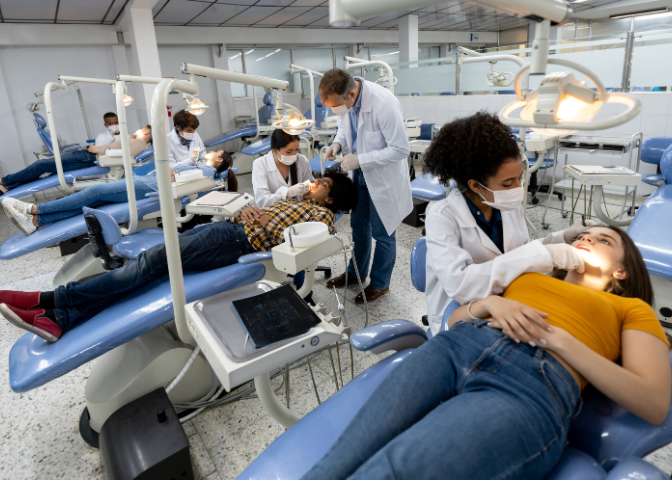 Dental school learning in session