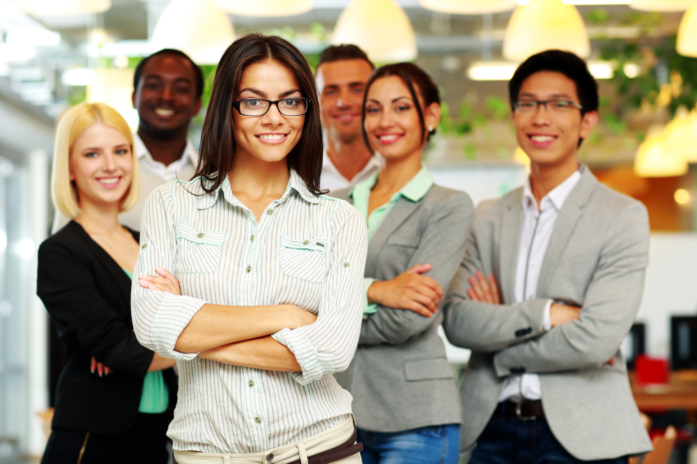 Group of smiling insurance agents