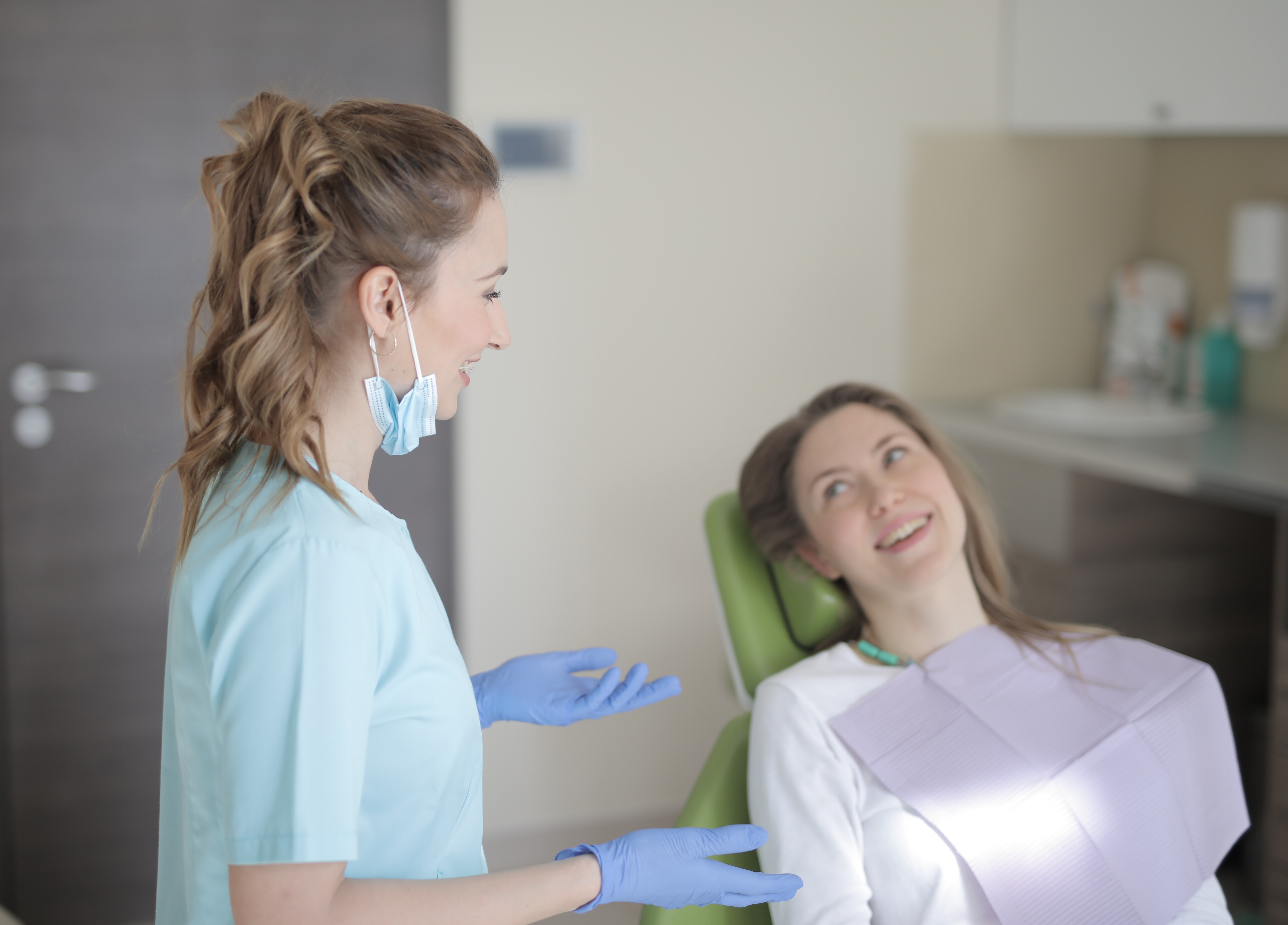 Smiling woman in a dental office